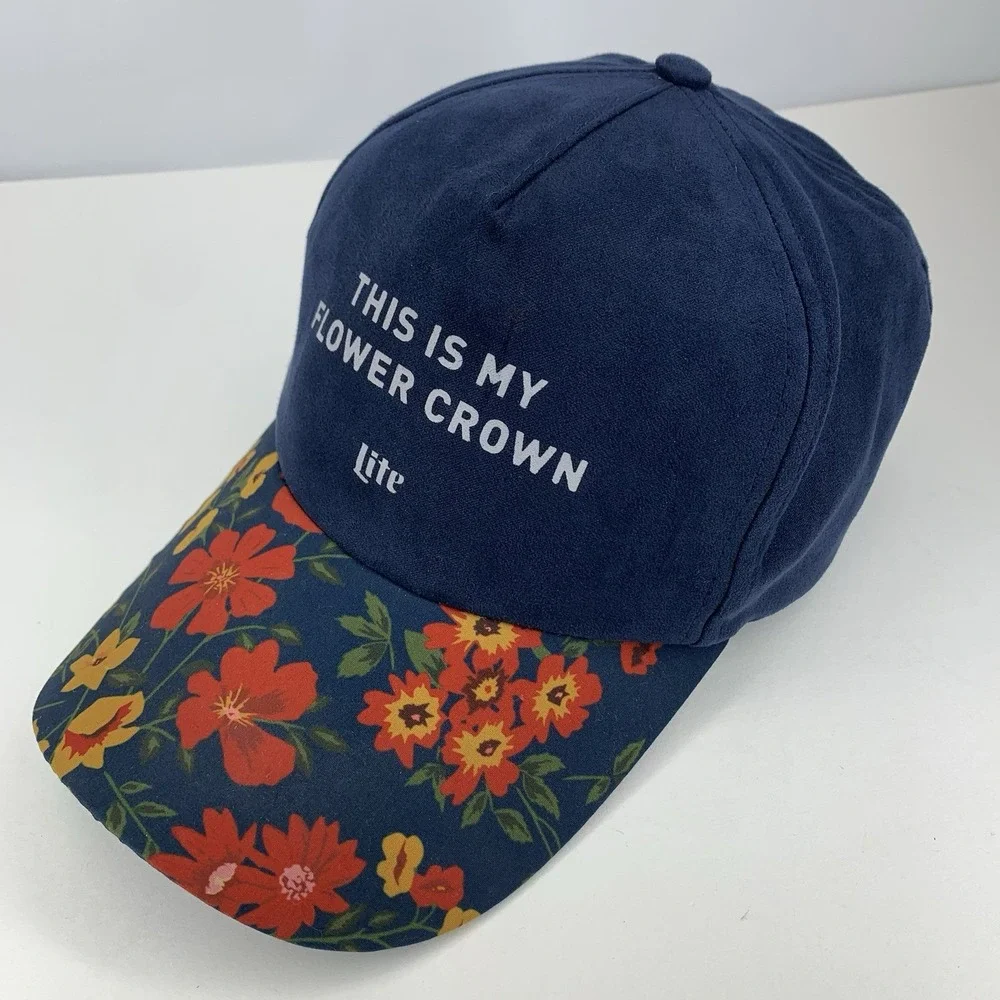 Miller Lite Hat This Is My Flower Crown Women Adjustable Soft Feel Baseball Cap